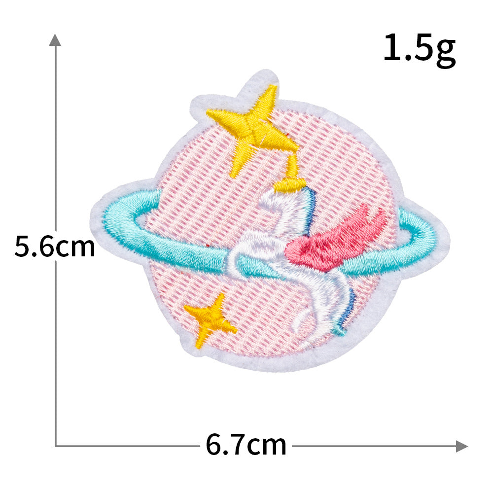 Wholesale Computer embroidery logo universe planet series cloth patch
